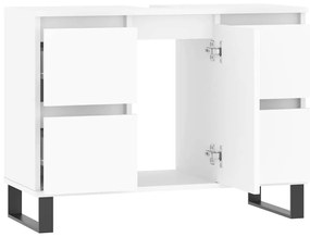 vidaXL Ντουλάπι Μπάνιου Λευκό 80 x 33 x 60 εκ. Επεξεργασμένο Ξύλο