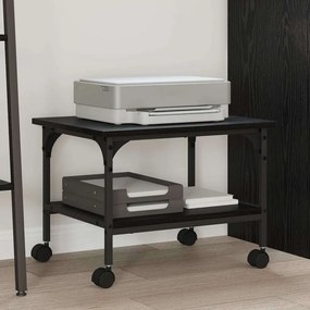 vidaXL Σταντ Εκτυπωτή Μαύρη Οξυά 50 x 40 x 38 cm Επεξεργασμένο ξύλο