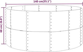 vidaXL Ζαρντινιέρα Ασημί 140x140x68 εκ. Γαλβανισμένος χάλυβας