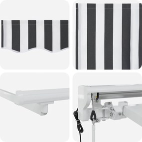 vidaXL Ηλεκτρικό Αναδιπλούμενο Σκίαστρο Γκρι και Λευκό 3 x 2,5 μ
