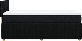 vidaXL Κρεβάτι Boxspring με Στρώμα Μαύρο 90x200 εκ. Υφασμάτινο