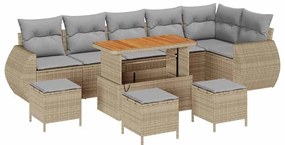 vidaXL Σετ Καναπέ Κήπου 10 pcs Μπεζ συνθετικό ρατάν