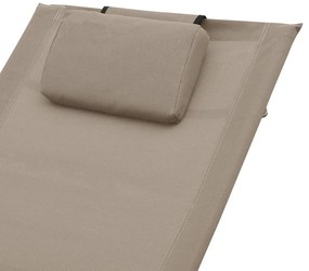 vidaXL Ξαπλώστρα Χρώμα Taupe από Textilene με Μαξιλάρι