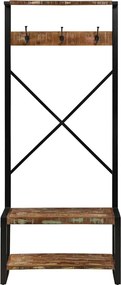vidaXL Ράφι για ρούχα Πολύχρωμο 80x40x190 cm Ξύλο μασίφ ανακυκλωμένο