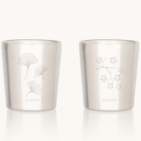 Φλυτζάνια Espresso Arty Ginkgo/Cherry Tree (Σετ 2Τμχ) GSJASET8 7x7cm 180ml Inox Gaspajoe Stainless Steel