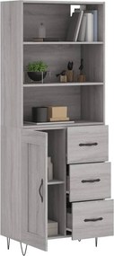 vidaXL Ντουλάπι Γκρι Sonoma 69,5 x 34 x 180 εκ. Επεξεργασμένο Ξύλο