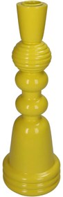 Κηροπήγιο ArteLibre Κίτρινο Polyresin 10x10x30cm-05155323