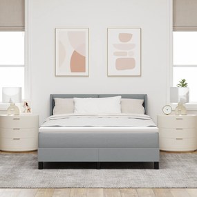 vidaXL Κρεβάτι με Ελατήρια και Στρώμα - Γκρι - 160 x 200 εκ. - Ύφασμα