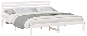 vidaXL Σκελετός Κρεβατιού Λευκό 200 x 200 cm Μασίφ ξύλο πεύκου