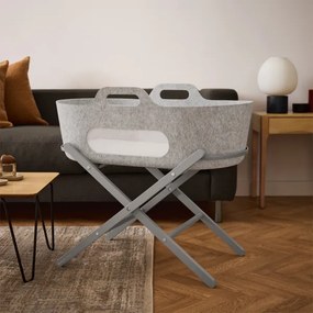 Καλαθούνα SNUZ SNUZBASKIT LIGHT GREY &amp; ΞΥΛΙΝΗ ΒΑΣΗ DOVE