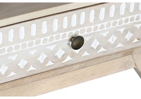 Τηλεόραση DKD Home Decor Λευκό Φυσικό Ξύλο από Μάνγκο 130 x 40 x 45 cm