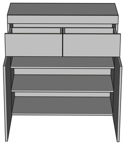 Μπουφές AMBER White Oak/Sateen 90x90x33.6cm