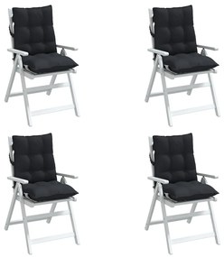 vidaXL Μαξιλάρια Καρέκλας Χαμηλή Πλάτη 4 τεμ. Μαύρο Ύφασμα Oxford