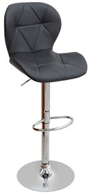 Σκαμπό μπαρ Dolores Megapap με ρυθμιζόμενο ύψος PU μαύρο - βάση χρωμίου 45,5x38x89/109εκ.