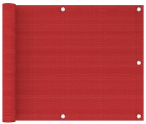 Διαχωριστικό Βεράντας Κόκκινο 75 x 300 εκ. από HDPE - Κόκκινο