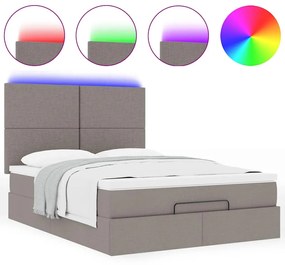 ΟΘΩΜΑΝΙΚΟ ΚΡΕΒΑΤΙ ΜΕ ΣΤΡΩΜΑ &amp; LEDS TAUPE 140X200 CM ΎΦΑΣΜΑ 3313931