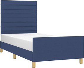 vidaXL Σκελετός Κρεβατιού Χωρίς Στρώμα Μπλε 100x200 εκ. Υφασμάτινο