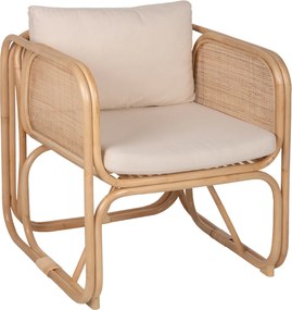 ΠΟΛΥΘΡΟΝΑ WENDY HM9816 RATTAN ΣΕ ΦΥΣΙΚΟ ΧΡΩΜΑ-ΛΕΥΚΑ ΜΑΞΙΛΑΡΙΑ 73x72x84Yεκ.