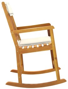 vidaXL Καρέκλα Κουνιστή από Μασίφ Ξύλο Ακακίας με Μαξιλάρια