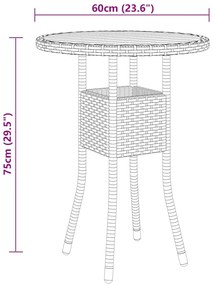 vidaXL Σετ Επίπλων Bistro Κήπου 3 τεμ. Μαύρο από Συνθετικό Ρατάν