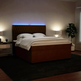 vidaXL Κρεβάτι Boxspring με Στρώμα Ροζ 180x200 εκ. Βελούδινο