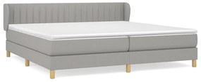 Κρεβάτι Boxspring με Στρώμα Ανοιχτό Γκρι 200x200 εκ. Υφασμάτινο - Γκρι