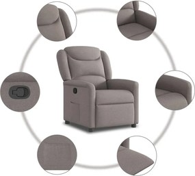 vidaXL Πολυθρόνα Ανακλινόμενη Taupe Υφασμάτινη