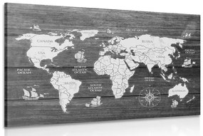 Εικόνα ασπρόμαυρο χάρτη σε ξύλο