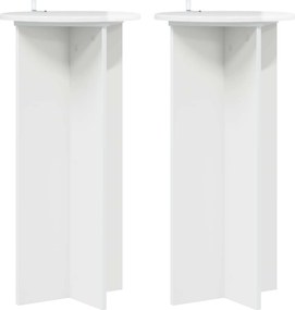 vidaXL Βάση φυτών 2 τεμ. Γυαλιστερό Λευκό 40 x 40 x 80 cm