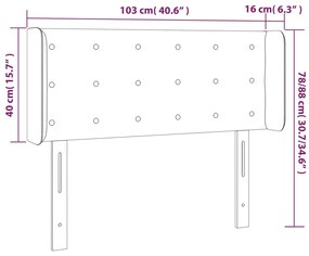 vidaXL Κεφαλάρι Κρεβατιού LED Λευκό 103x16x78/88 εκ. Συνθετ. Δέρμα