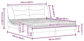 Κρεβάτι Σκούρο Γκρι 180x200 εκ Υφασμάτιν - Γκρι