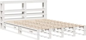 vidaXL Σκελετός Κρεβ. Χωρίς Στρώμα Λευκό 120x190 εκ Μασίφ Πεύκο