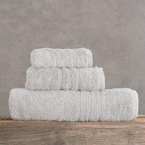 Πετσέτα Aria Light Grey Ρυθμός Προσώπου 50x90cm 100% Cotton Foam