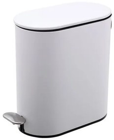 Estia Χαρτοδοχείο - Κάδος Μπάνιου Soft Close Slim Oval 5lt Ματ Λευκό 02-14575