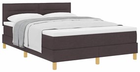 vidaXL Κρεβάτι box spring με στρώμα με στρώμα Σκούρο καφέ Σκούρο καφέ