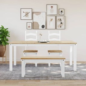 vidaXL Τραπεζαρία Panama Λευκό 180 x 90 x 75 εκ. από Μασίφ Ξύλο Πεύκου