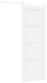 vidaXL Συρόμενη Πόρτα με Σετ Υλικών Λευκή 78x202 εκ. Συμπαγές Ξύλο Πεύκο