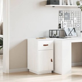 vidaXL Ντουλάπι Γραφείου Λευκό 40 x 50 x 75 εκ. Μασίφ Ξύλο Πεύκου