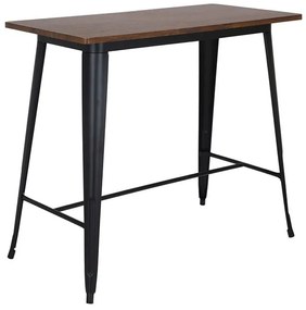 RELIX Wood Dark Oak Τραπέζι Bar-Pro, Μέταλλο Βαφή Μαύρο 120x60x102cm