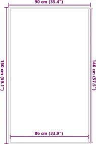 vidaXL Στρώμα πόρτας Ριγέ μαύρο και γκρι 90x150 cm