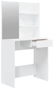 vidaXL Μπουντουάρ Σετ Γυαλιστερό Λευκό 74,5x40x141 εκ.