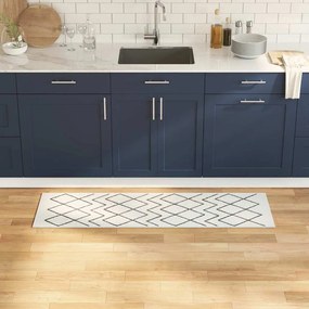 vidaXL Χαλί Κουζίνας Λευκό 150 x 45 εκ Βελούδο