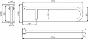 Ponte Giulio Inox G56-JCS-14 - Μπαρα τοιχου ανακλινομενη