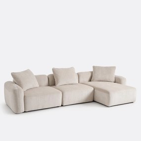 Δεξιός γωνιακός μοντέρνος καναπές 3 θέσεων από ζακάρ chenille, AMAD