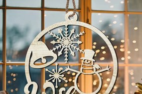 Σετ των 3 Intra απο ξύλο plywood 3mm-4mm πάχος Χριστουγεννιάτικο Στολίδι Δίασταση 8x8 cm INTRAFABR-108652934