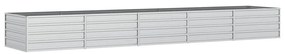vidaXL Ζαρντινιέρα Υπερυψωμένη Ασημί 400x80x45 εκ. Γαλβανισμ. Χάλυβας