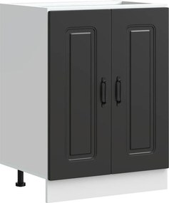 vidaXL Ντουλάπι βάσης νεροχύτη Kalmar Μαύρο 60x46x81,5 εκ. Επεξ. Ξύλο
