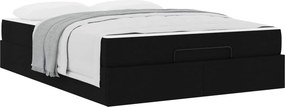 vidaXL Σκελετός κρεβατιού με στρώμα 2 pcs Μαύρο ύφασμα