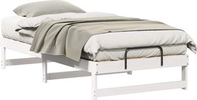 vidaXL Σκελετός Κρεβατιού Λευκό 90 x 190 cm Στερεά ξυλεία πεύκου