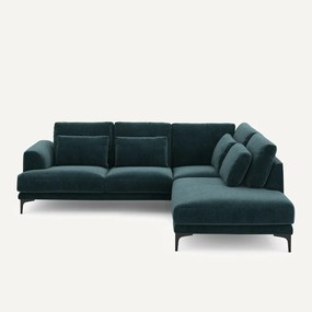 Γωνιακός καναπές δεξιός από βελούδινο chenille, Marsile